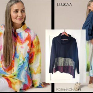 LUUKAA Lagenlook "Dream" Cowl Angle Top Size 2/3 US 8/10 EU 40/42 fits up to XL